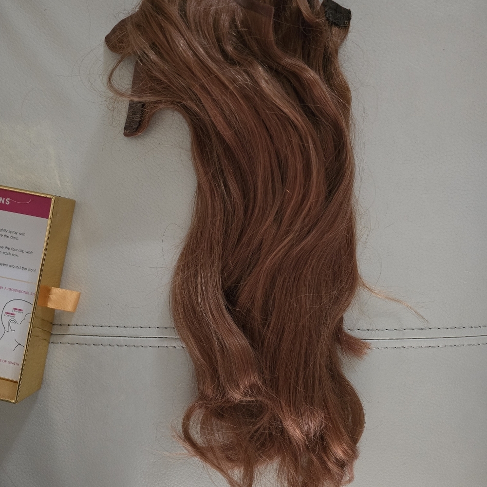 Glam seamless clip in extensions pumpkin spice 16"